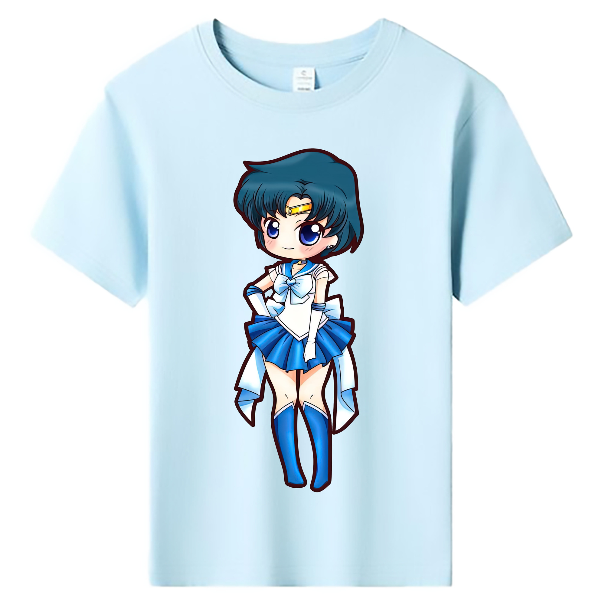 （画像用） 美少女戦士セーラームーン 水野 亜美 みずの あみ Sailor Moon Mizuno Ami 綿100％キッズTシャツ（フロントプリント）